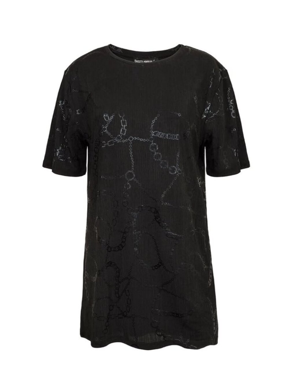 DISTURBIA Fortune oversized chain print tee dress - Picture 5 of 9